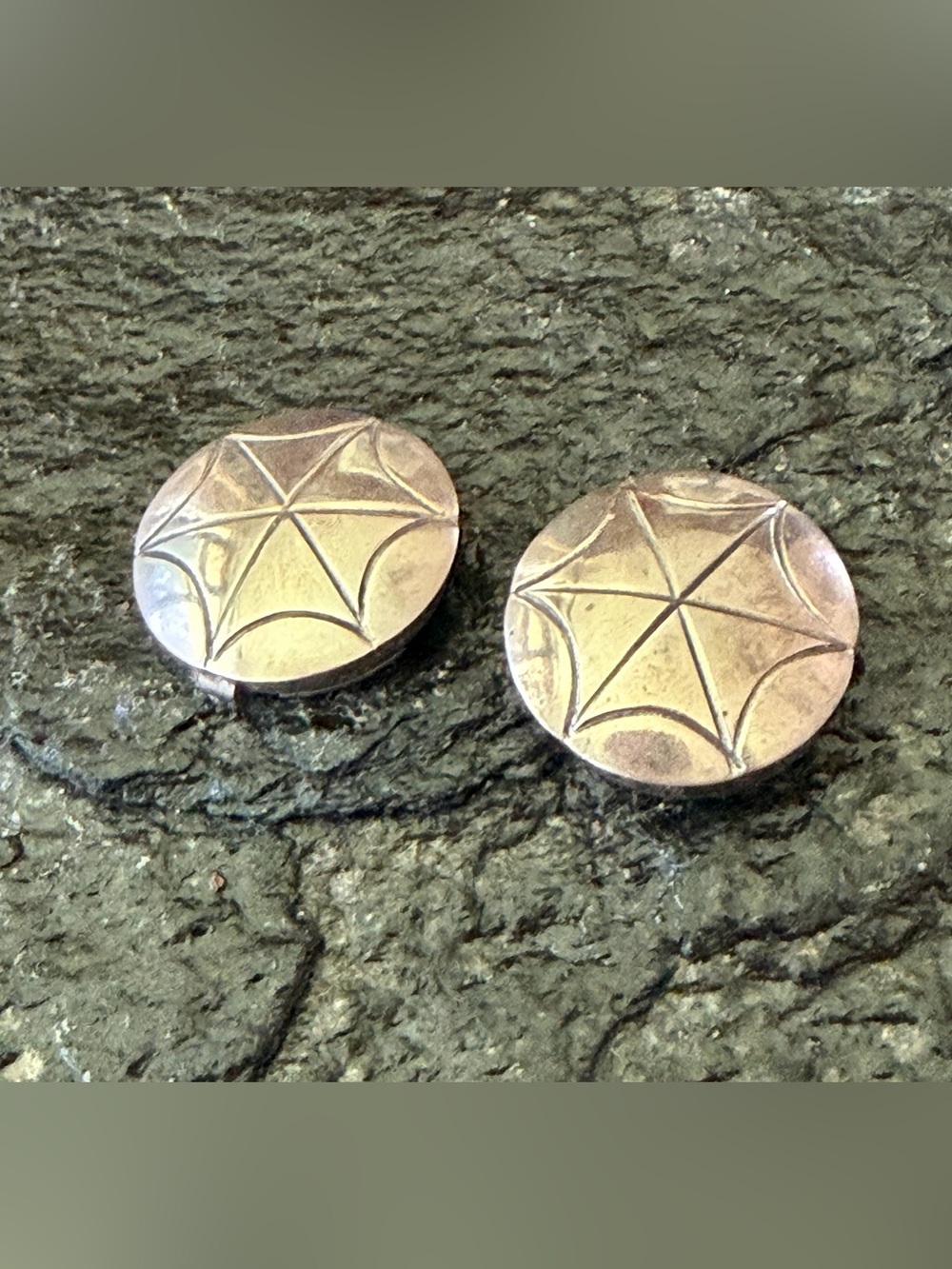 Vintage Native American Sterling Silver Button Covers